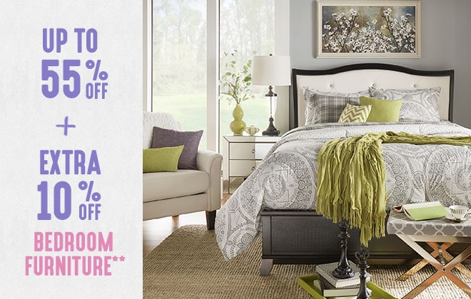 Up to 55% off + Extra 10% off Bedroom Furniture**