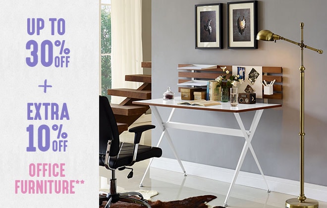 Up to 30% off + Extra 10% off Office Furniture**