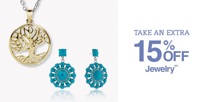 Up to 70% off + Extra 15% off Jewelry**