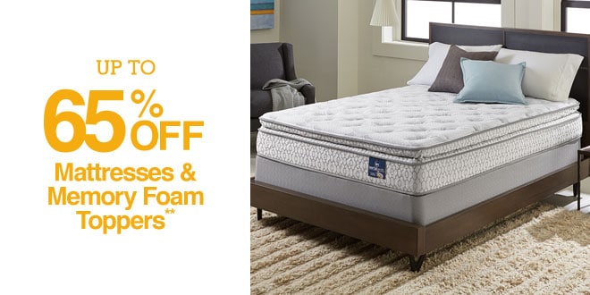 Up to 65% off Mattresses & Memory Foam Toppers**