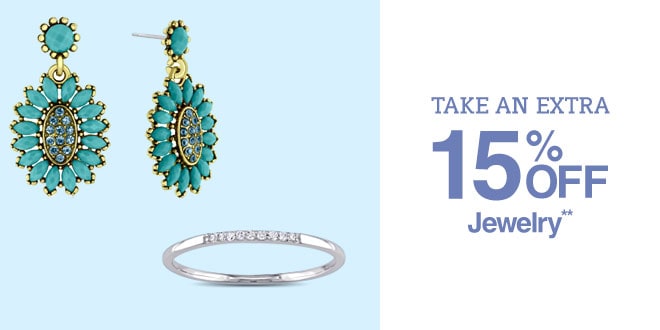 Up to 70% off + Extra 15% off Jewelry**