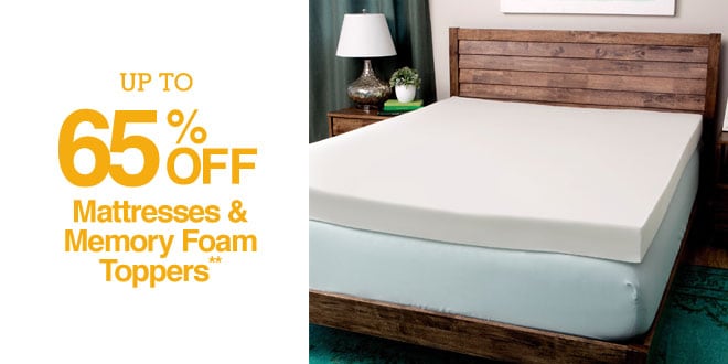 Up to 65% off Mattresses & Memory Foam Toppers**