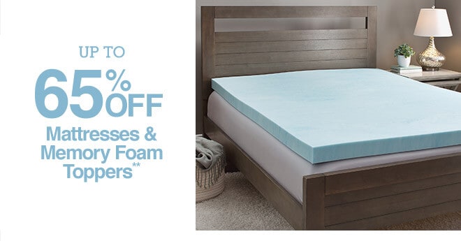 Up to 65% off Mattresses & Memory Foam Toppers**