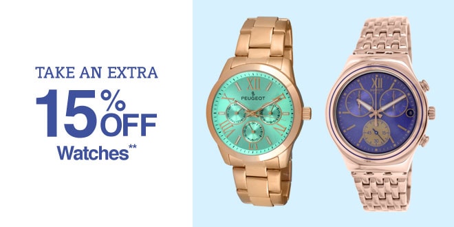 Take an Extra 15% off Watches**