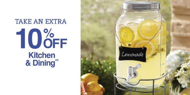 Take an Extra 10% off Kitchen & Dining**