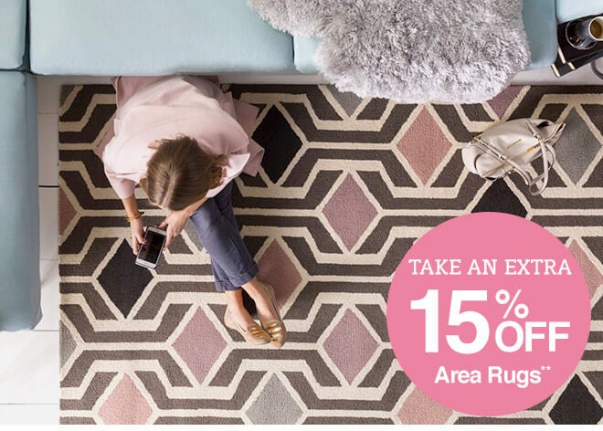 Take an Extra 15% off Area Rugs**