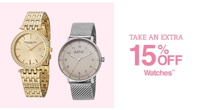 Take an Extra 15% off Watches**