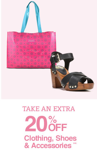 Take an Extra 20% off Clothing, Shoes & Accessories**w