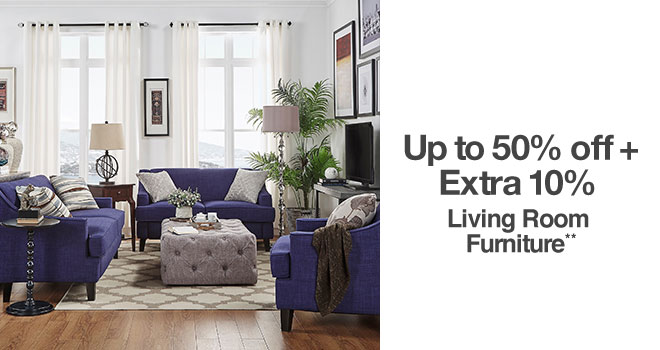 Up to 50% off + Extra 10% off Living Room Furniture**