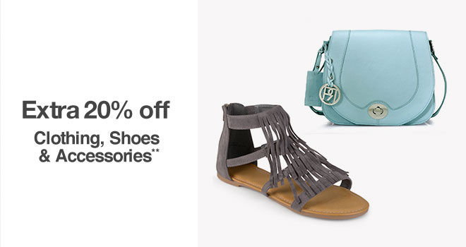 Extra 20% off Clothing Shoes & Accessories**