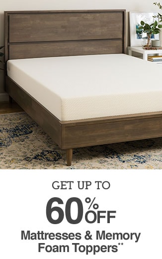 Get Up to 60% off Mattresses and Memory Foam Toppers**