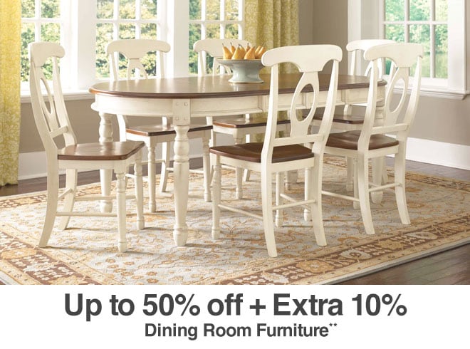 Up to 50% off + Extra 10% off Dining Room Furniture**