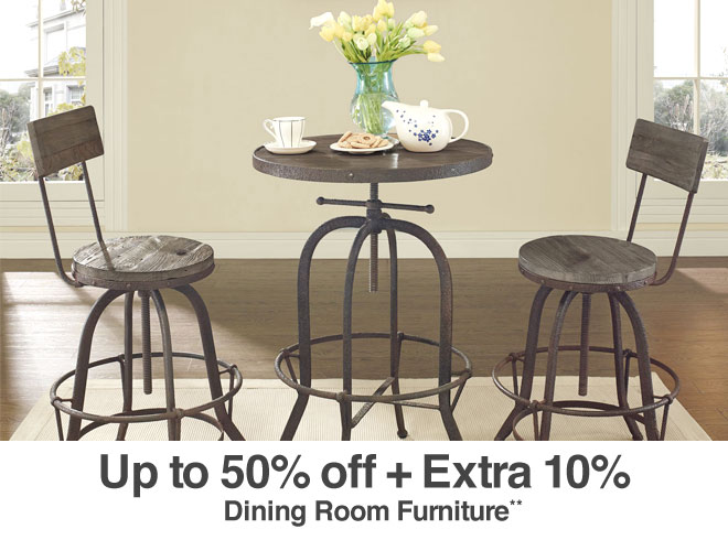 Up to 50% off + Extra 10% off Dining Room Furniture**