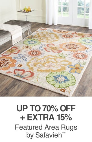 Up to 70% off + Extra 15% off Featured Area Rugs by Safavieh**