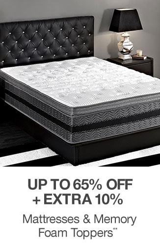 Up to 65% off + Extra 10% off Mattresses & Memory Foam Toppers**