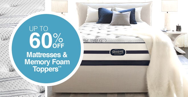 Up to 60% off Mattresses and Memory Foam Toppers**