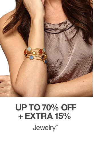 Up to 70% off + Extra 15% off Jewelry**