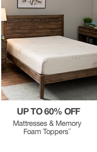 Up to 60% off Mattresses & Memory Foam Toppers**