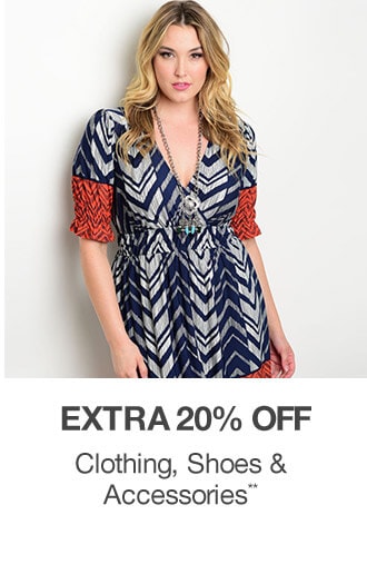 Extra 20% off Clothing, Shoes & Accessories**