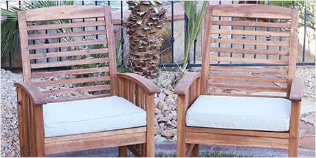 Acacia Wood Patio Chairs (Set of 2)