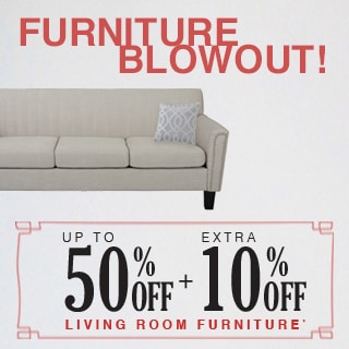 Up to 50% off + Extra 10% off Living Room Furniture*