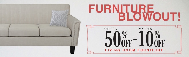 Up to 50% off + Extra 10% off Living Room Furniture*