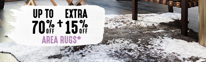 Up to 70% off + Extra 15% off Area Rugs*