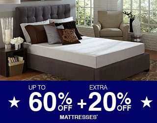 Up to 60% off + Extra 20% off Mattresses*