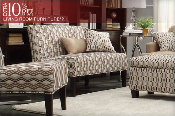 Extra 10% off Select Living Room Furniture* Extra 10% off Select Living Room Furniture*