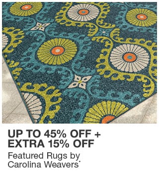 Up to 45% off + Extra 15% off Featured Rugs by Carolina Weavers*