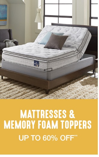 Up to 60 % off Mattresses and Memory Foam Toppers**