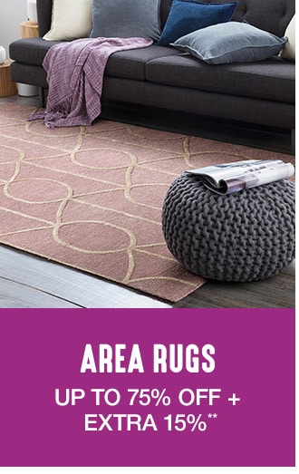 Up to 75% off + Extra 15% off Area Rugs**