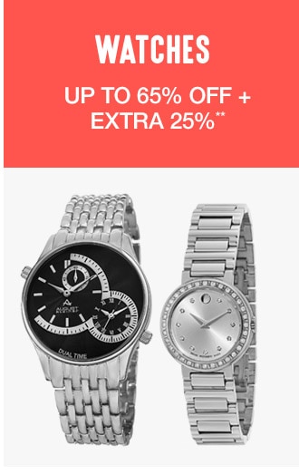 Up to 65% off + Extra 15-25% off Semi-Annual Watches Sale**