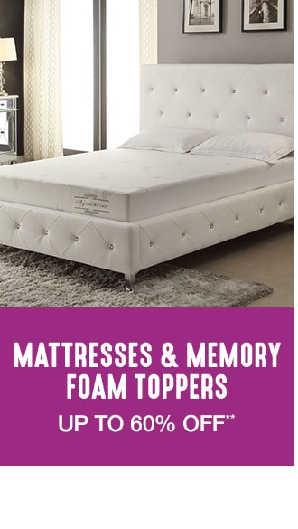 Up to 60% off Mattresses & Memory Foam Toppers**