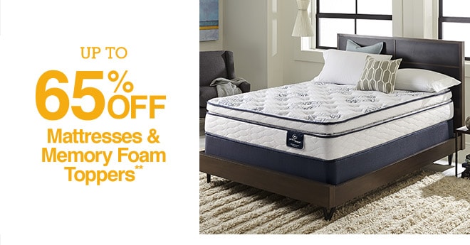 Up to 65% off Mattresses & Memory Foam Toppers**