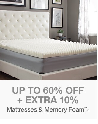 Up to 60% off + extra 10% - mattresses and memory foam**