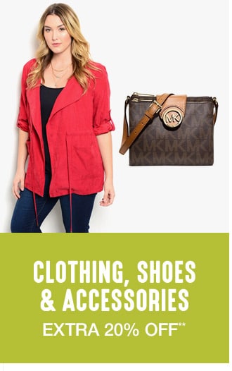 Extra 10-20% off Clothing, Shoes & Accessories**