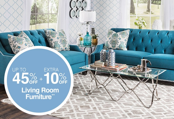 Up to 45% off + Extra 10% off Living Room Furniture**