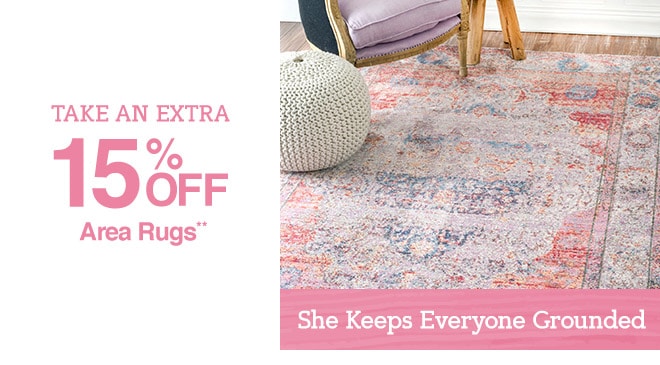 Take an Extra 15% off Area Rugs**