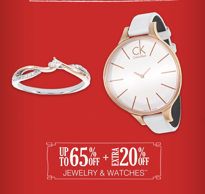 Up to 65% off + Extra 20% off Jewelry & Watches**