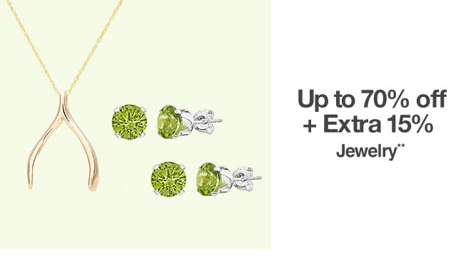 Up to 70% off + Extra 15% off Jewelry**