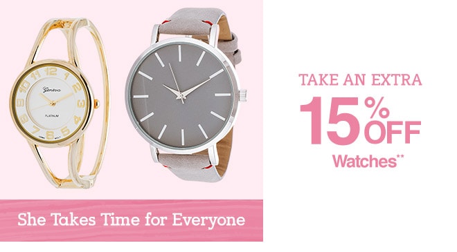 Take an Extra 15% off Watches**