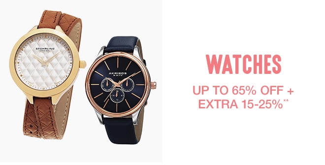 Up to 65% off + Extra 15-25% off Semi-Annual Watches Sale**