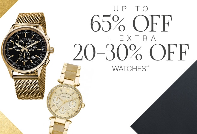 Up to 65% off + Extra 20-30% off Watches**