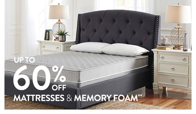 Up to 60% off Mattresses & Memory Foam**