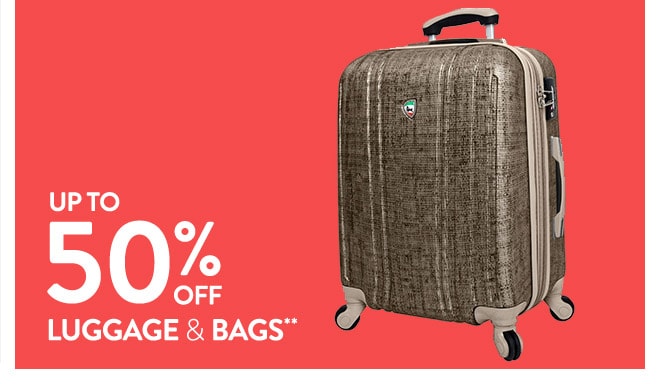 Up to 50% off Luggage & Bags**