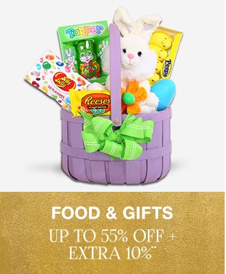 Up to 55% off + Extra 10% off Select Food & Gifts**