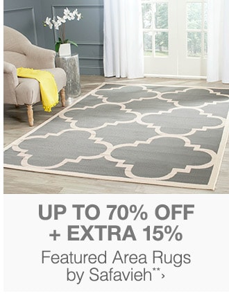 Up to 70% off + Extra 15% off Featured Area Rugs by Safavieh*