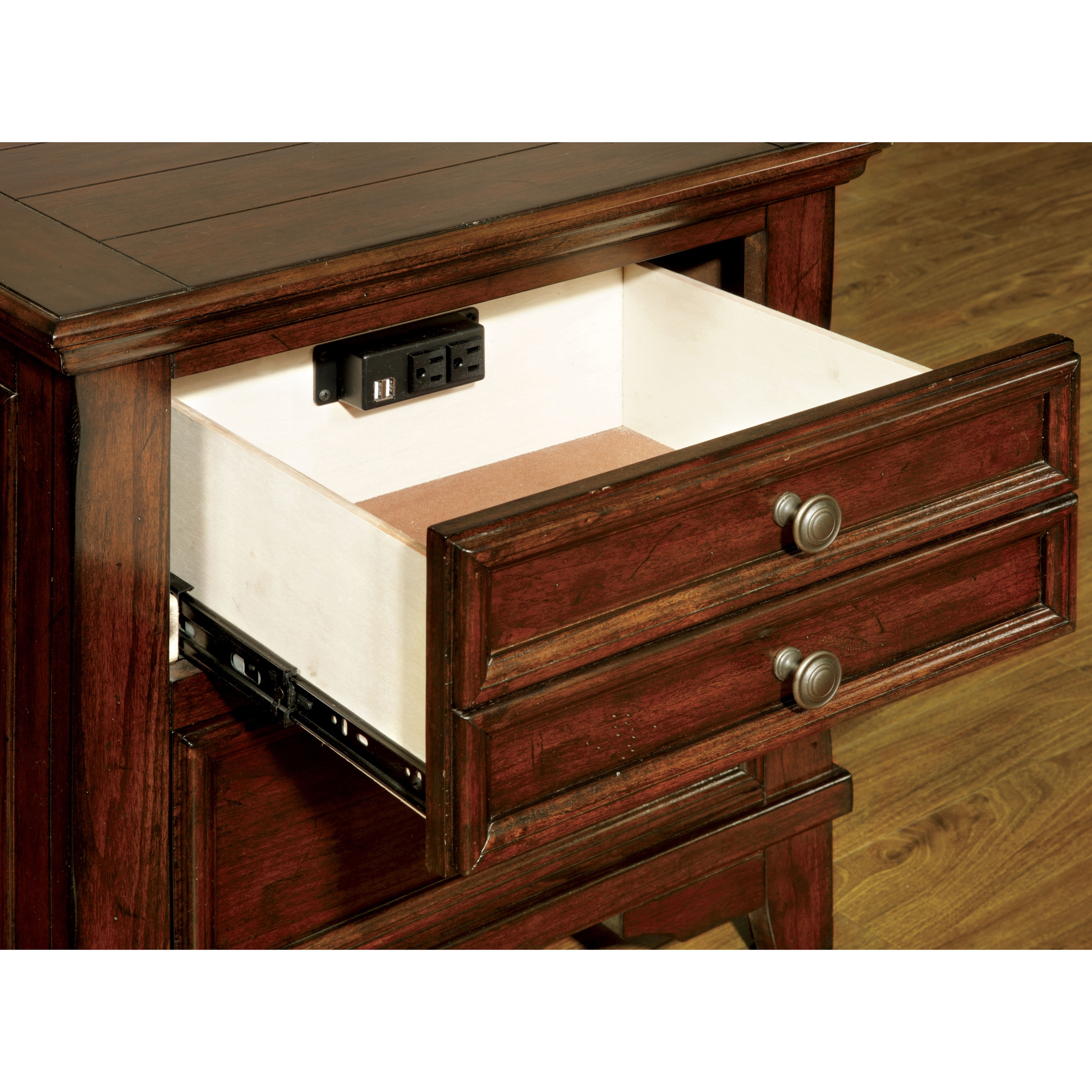 Furniture Of America Trimea Cherry 2 Drawer Nightstand With Furniture Of America Trimea Cherry 2 Drawer Nightstand With Built In Usb Outlet On Free Shipping Today 10001073