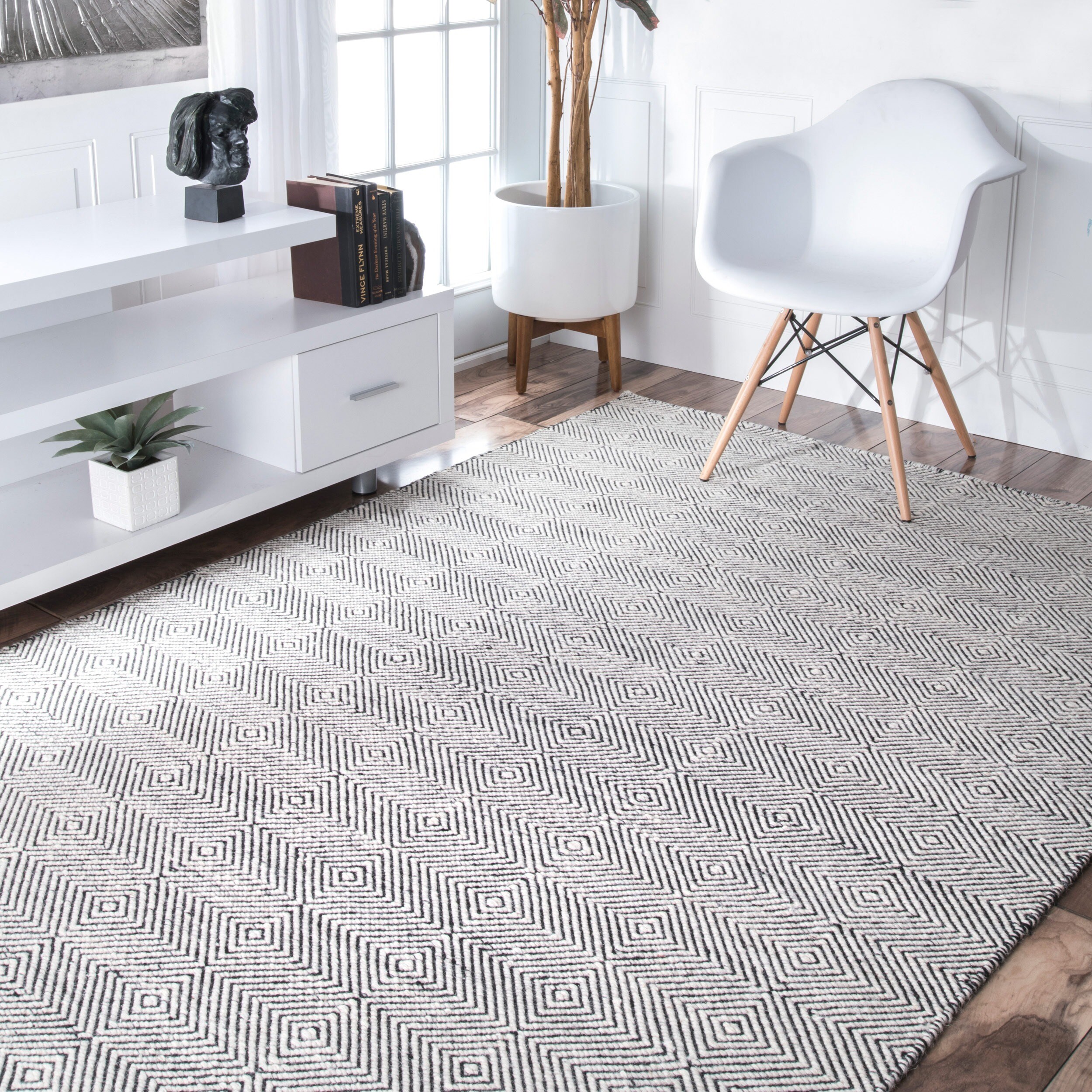 Shop NuLOOM Handmade Concentric Diamond Trellis Wool Cotton Rug 9